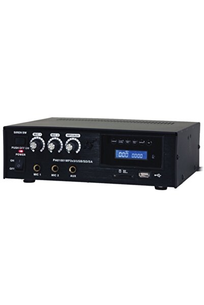 LTC Amplificator PA de 60W cu MP3, USB/SD, Sirenă, Afișaj LCD, 230V/12V