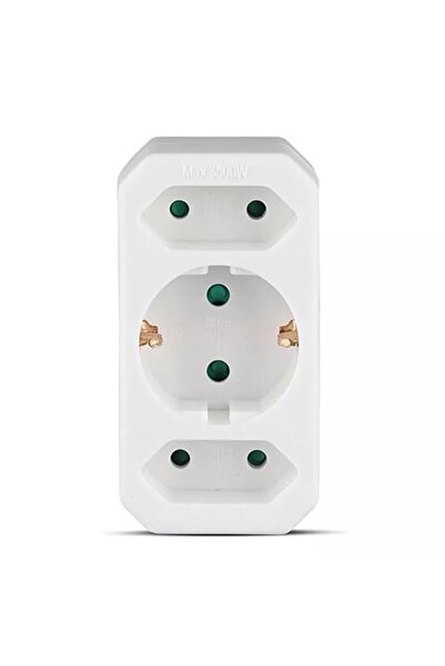 V-TAC Adaptor de alimentare cu 3 căi 1x16A 2x2.5A, Max 3500W, Alb