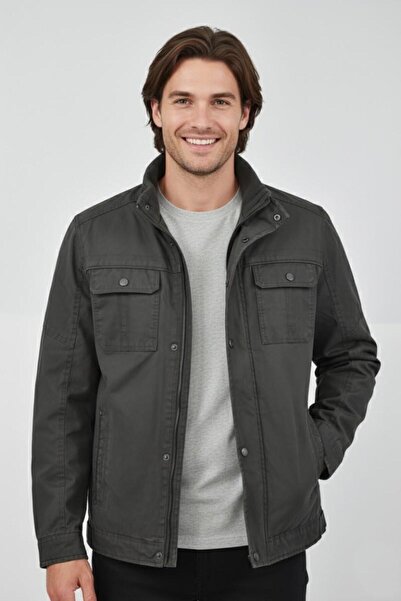 DYNAMO Men's Canvas Judge Collar Fur Lined Sports Coat M2645 Bgl-St04917