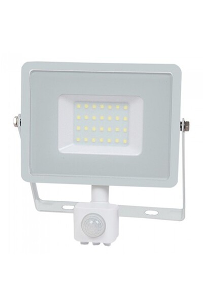 V-TAC Reflector LED SMD 30W 6400K IP44 cu Senzor de Mișcare, Alb