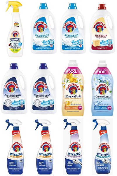 chante clair Set 12 Chanteclair Mixt: 1x universal Lamaie , 600 ml, 2x lichid rufe Bicarbonat, , 1575ml, 35 spala