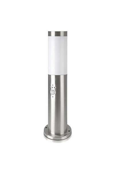 V-TAC Stâlp de iluminat exterior cu senzor E27 Nichel satinat IP44