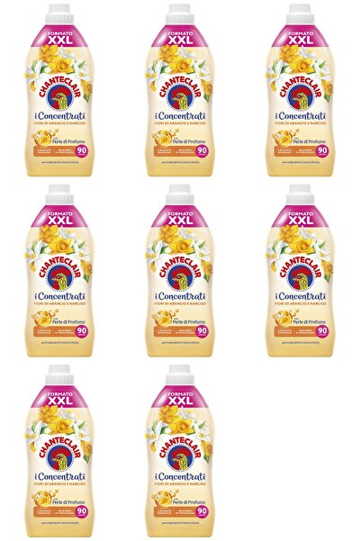 chante clair Set of 8 x Chanteclair Orange Blossom and Daffodil Fabric Softener, 1800 ml, 90 washes