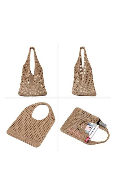 Generic Crochet Mesh Beach Tote — Summer Shoulder Bag, Knitted Boho Women's Tote