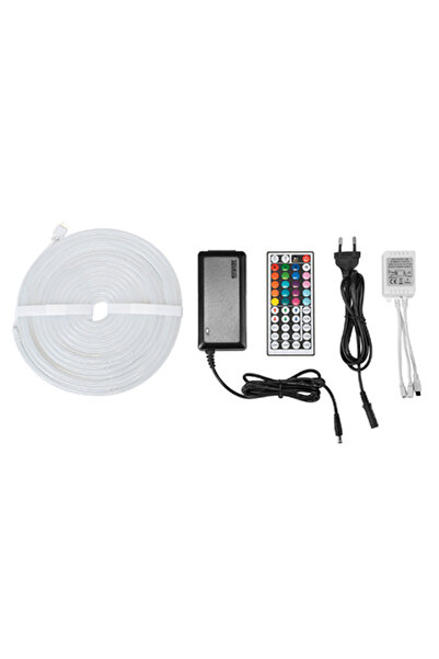 Ibiza Light Bandă LED RGB Neon Flex 5m IP65 12V cu Telecomandă și Sursă de Al...