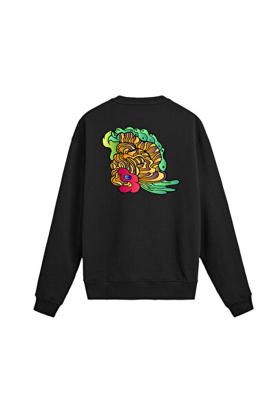 Colermi Back Printed Cartoon Fish Design Sweatshirt