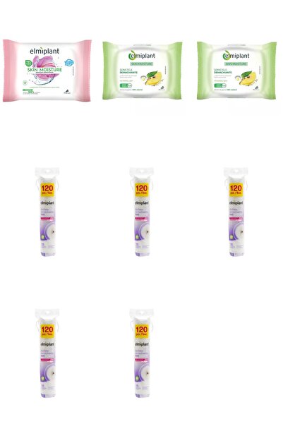 ELMIPLANT Set 8 Mixt: 1x Servetele demachiante ten uscat sensibil Skin Moistu...
