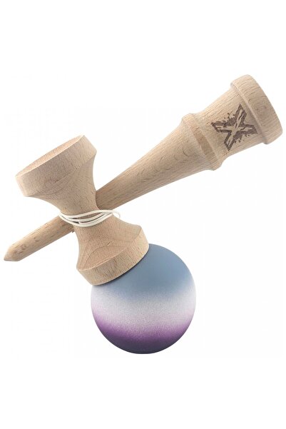 Flippy Kendama X Original, Professional, Flippy, Rubber Grip, Wooden, 18 cm, Gray/White/Purple