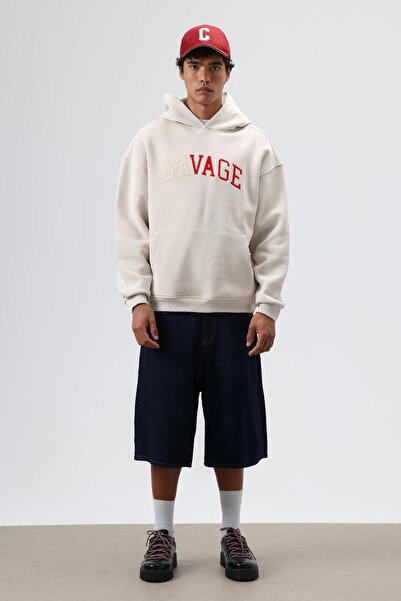 VAMOSCLO oversized με τύπωμα με κουκούλα Φούτερ Πέτρα