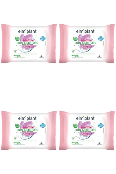 ELMIPLANT Set 4 x Servetele demachiante ten uscat si sensibil Skin Moisture, 25 bucati,