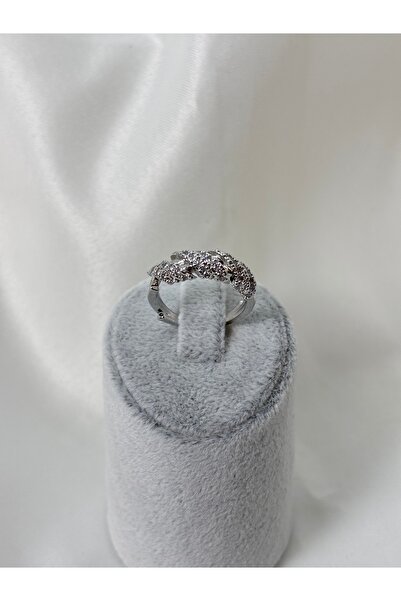 Uzak Işıklar خاتم فولاذي مرصع بحجر الزركون طراز إكليل فضي