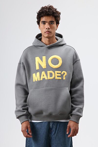 VAMOSCLO oversized με τύπωμα με κουκούλα Φούτερ Καπνιστό