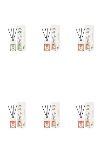 Eyfel Set of 6 Mixed: 1x Room Air Freshener Sticks, Jasmine, 120 ml, 5x Room ...