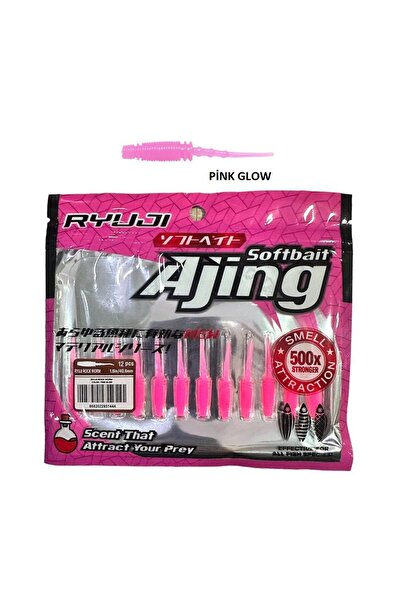 RYUJI Rock Worm 4cm Kokulu LRF Silikon Yem (12 adet) Pink Glow