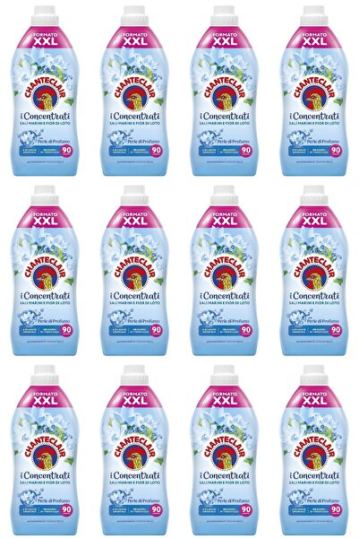 chante clair Set of 12 x Chanteclair Sea Salts and Lotus Flowers Fabric Softener, 1800 ml, 90 washes