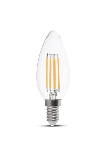 V-TAC E14 4W LED филаментна крушка тип свещ 3000K топло бяла
