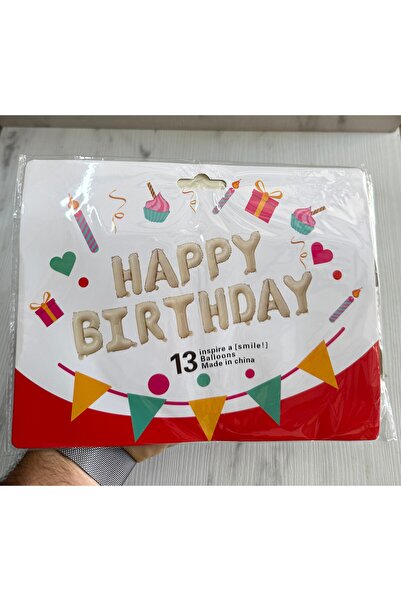 maycup Happy Birthday Cream Themed Foil Balloon Birthday Foil Balloon