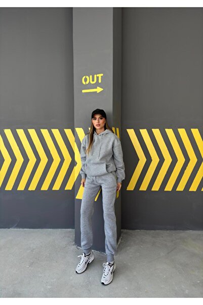 ANATOLIATEKSTILE Women's Tracksuit Set – Hooded and Pants, Urban Casual Style