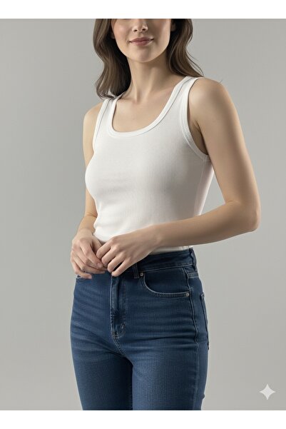 rushana Women's Strap Tank Top, Waffle Pattern, Ribbed Knit Fabric, Full Lycra, Flexible