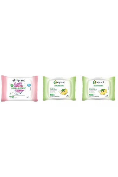 ELMIPLANT Set 3 Mixt: 1x Servetele demachiante ten uscat sensibil Skin Moisture, 25, 2x Servetele de