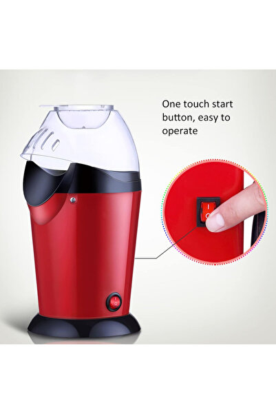 zola Μηχανή ποπ κορν θερμού αέρα, 1200W, χάλυβας και πλαστικό, χωρίς BPA, 27x15 cm, κόκκινο/μαύρο