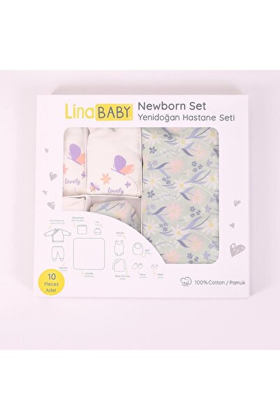 Lina Baby Bloom Yenidoğan Kız Çiçekli 10'lu Hastahane Çıkışı Kız Bebek