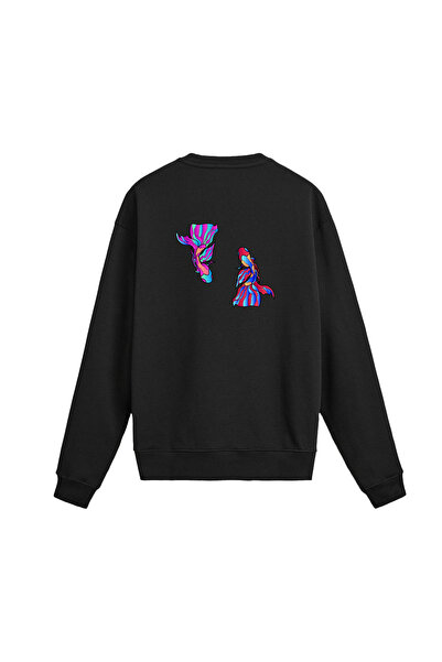 Colermi Back Printed Colorful Animal Patterned Sweatshirt