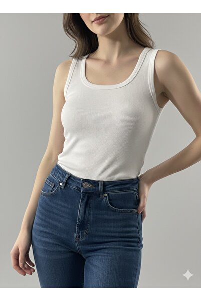 rushana Women's Strap Tank Top, Waffle Pattern, Ribbed Knit Fabric, Full Lycra, Flexible