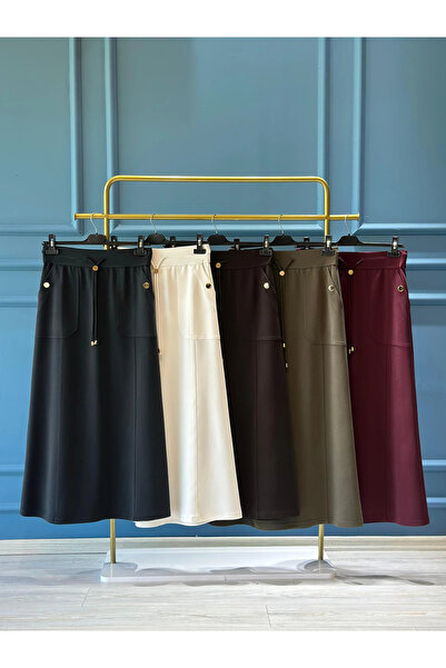 BEİAZ Elenna Cepli Düğmeli Çan Etek