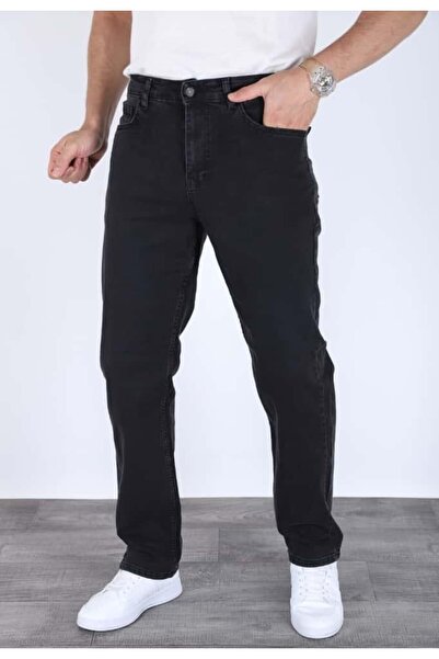 MYRAB DENİM Men's black regular fit Stretch Fabric stretch denim jeans - ever...