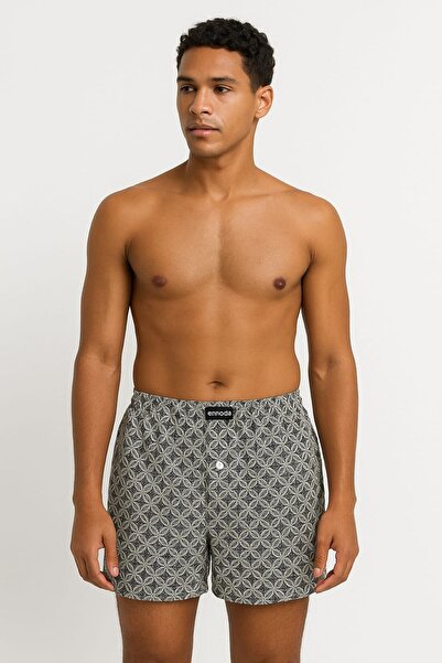 enmodaiçgiyim 20 Pieces of Patterned Men's Boxers – Comfortable Fit, Elastic Waist, Buttoned, Cotton