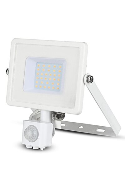V-TAC Proiector LED SMD 30W 4000K IP65 Senzor de mișcare Alb
