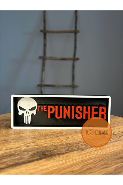 TURUNCUHANE The Punisher Marvel Avengers Logo Masaüstü Dekor Figür Hediyelik ...