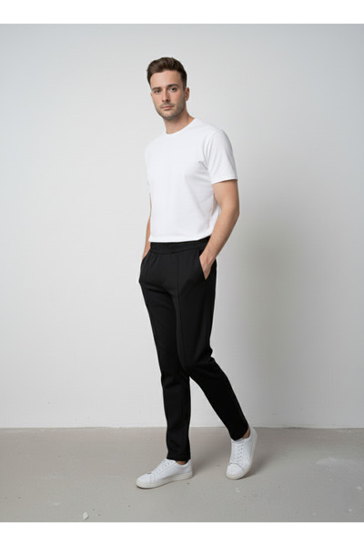 ZUZUQO Modal Kumaş Nervür Detaylı Beli Lastikli Premium Pantolon