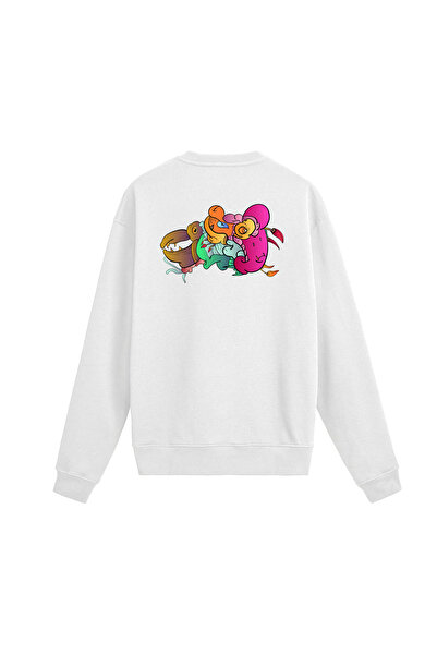 Colermi Back Printed Color Character Design Sweatshirt