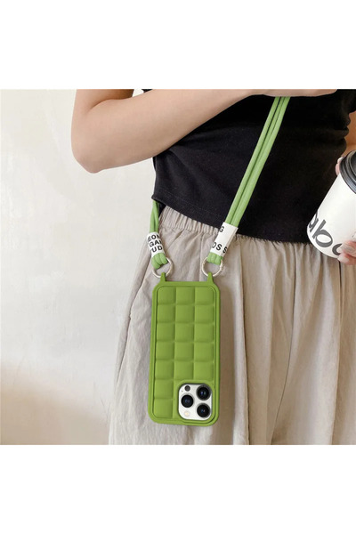 Zebana İPhone 13 Pro Max Boyun Askılı Rope Silikon Kılıf