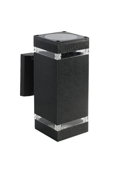 V-TAC Aplică de perete neagră E27, IP44, Corp din PC, 220-240V