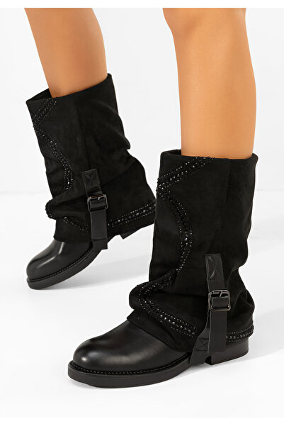 B T Shoes Γυναικεία μποτάκια Fatimah Μαύρα