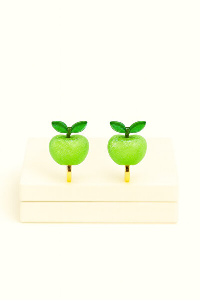 MakeWell Deliksiz Kulaklar için Kiraz Çilek Elma Tasarımlı Sıkıştırmalı Küpeler