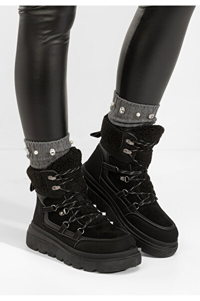 B T Shoes Ghete cu platformă Mavira negre
