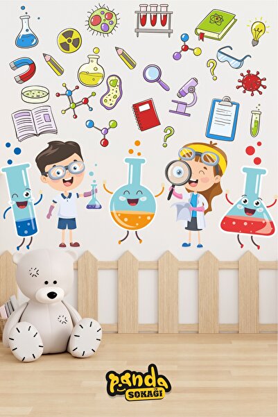 PANDA SOKAĞI Cute Experiment Tubes And Kids Kindergarten School Children's Ro...
