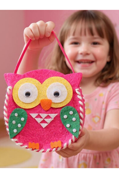 Miniminnak kids ® Kendin Yap Bilge Baykuş Keçe Çanta Dikiş Seti