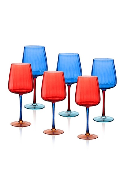 RİVO HOME DECOR Şarap Kadehi 6 Parça 600 ml 7X12X24 Cm