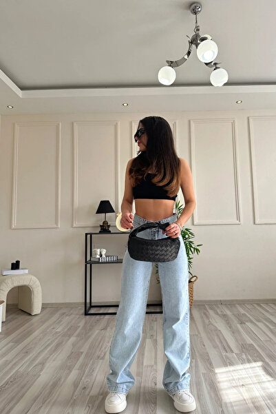 kleshus بنطلون نسائي من Çnr Miya قماش قابل للتمدد Palazzo فضفاض وواسع الساق جديد