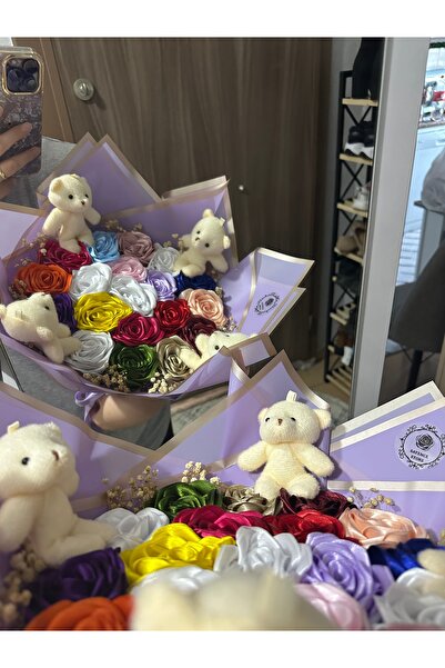 SATENCE STORE باقة ورد مع 19 دمية دب