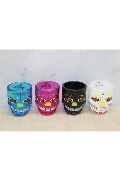 KTT Istanbul Themed Glass Skull Shot Glass Colorful Model 2 Stylishly Designed Functional Product