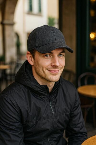 FELLMENS قبعة رجالية من صوف الكاشmir المدخن