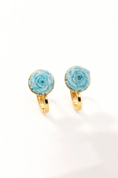 MakeWell Compression Children's Earrings with Rose Design for Non-Pierced Ears