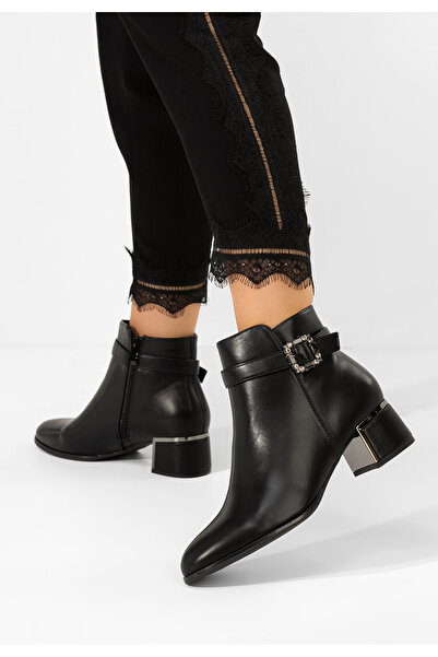 B T Shoes Botine cu toc gros Freina V2 negre