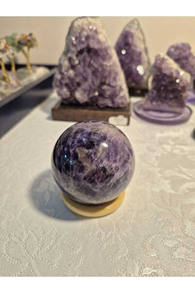 güleçdoğaltaş 🔮 Ametist Küre 6 cm — Doğal Taş Dekoratif Obje, Enerji Dengele...